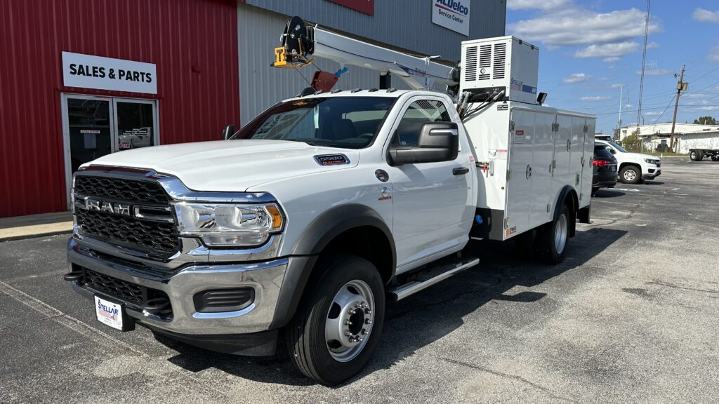 2023 Ram 5500 4X4 Stellar T-Max 1-11 Aluminum Mechanics Body with 7630 Telescopic Crane